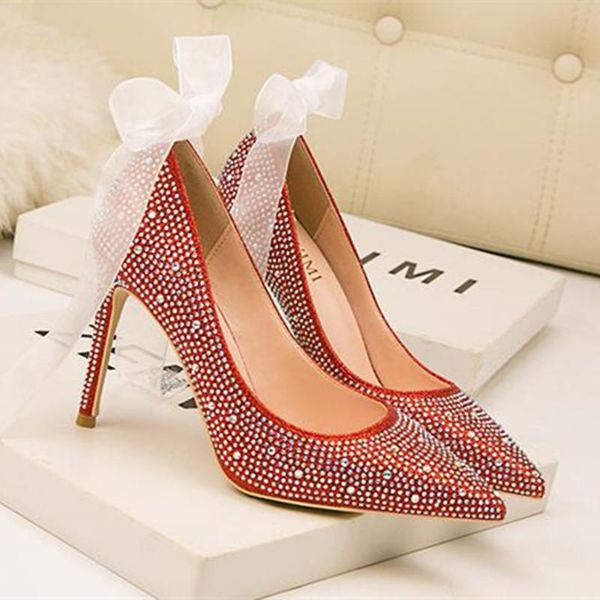 women high heel shoes pu 10cm pointed toe women's stripper heels rhinestone wedding bride feast banquet dress, Black
women high heel shoes pu 10cm pointed toe women's stripper heels rhinestone wedding bride feast banquet dress, Black