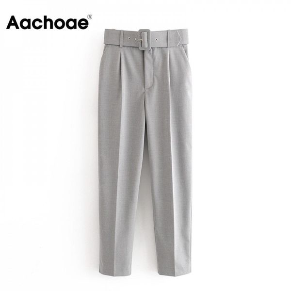 aachoae women office lady gray suit pants with belt high waist casual long trousers female pockets pleated solid pants 210319, Black;white
aachoae women office lady gray suit pants with belt high waist casual long trousers female pockets pleated solid pants 210319, Black;white