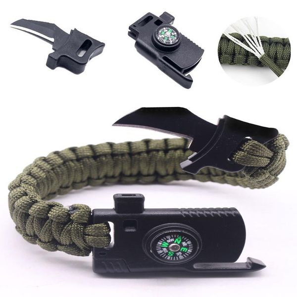 outdoor gadgets braided paracord multi-function camping rope bangles compass whistle knife
outdoor gadgets braided paracord multi-function camping rope bangles compass whistle knife