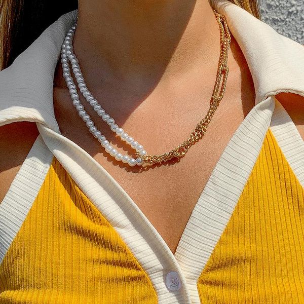 chokers layered pearl beads short choker necklace for women fashion asymmetry chain on the neck 2021 trendy jewelry collar gift, Golden;silver
chokers layered pearl beads short choker necklace for women fashion asymmetry chain on the neck 2021 trendy jewelry collar gift, Golden;silver