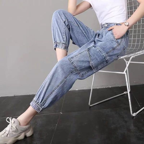 2011Jeans Women Harem High Waist Ankle-length All-match Womens Trousers Chic Harajuku Korean BF Loose Big Pockets Fashionable Casual, 1015blue
2011Jeans Women Harem High Waist Ankle-length All-match Womens Trousers Chic Harajuku Korean BF Loose Big Pockets Fashionable Casual, 1015blue