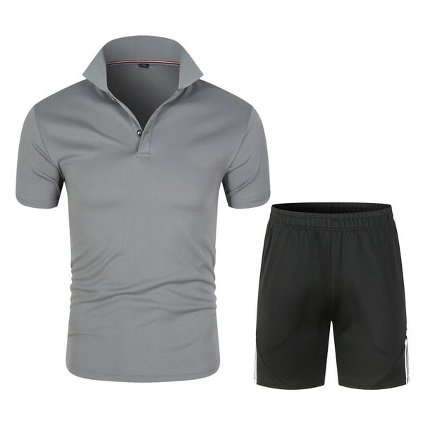 summer high-quality solid color fashion men's shirt quick-drying shorts casual breathable and comfortable two-piece suit. tracksuits, Gray
summer high-quality solid color fashion men's shirt quick-drying shorts casual breathable and comfortable two-piece suit. tracksuits, Gray