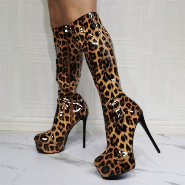 boots leopard platform shoes thin high heel round toe side zip women's knee calf long booty big size 47, Black
boots leopard platform shoes thin high heel round toe side zip women's knee calf long booty big size 47, Black