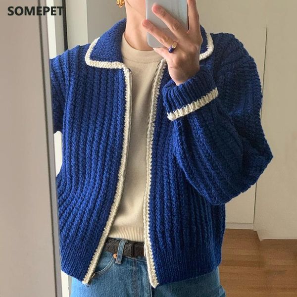 women's knits & tees 2021 spring women jumper loose turn down collar versatile long sleeve blue panelled knitted cardigan sweater, White
women's knits & tees 2021 spring women jumper loose turn down collar versatile long sleeve blue panelled knitted cardigan sweater, White