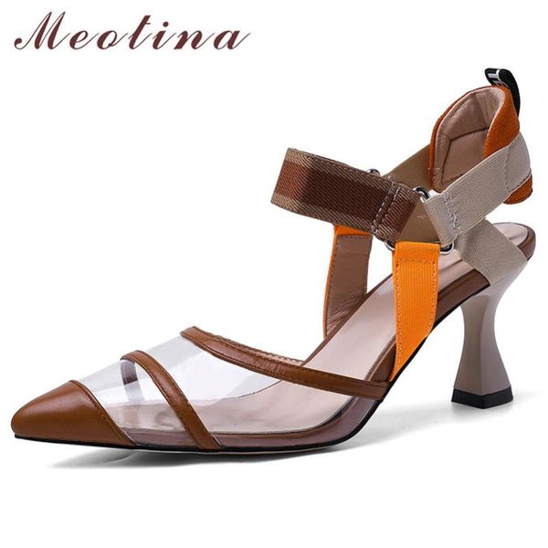 meotina spring shoes women sandals natural genuine leather kitten high heel real transparent lady size 42, Black
meotina spring shoes women sandals natural genuine leather kitten high heel real transparent lady size 42, Black