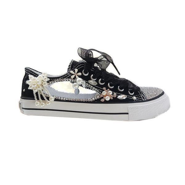 sandals low cut canvas diamond hollow flat casual breathable autumn hole crystal women's shoes large size, Black
sandals low cut canvas diamond hollow flat casual breathable autumn hole crystal women's shoes large size, Black