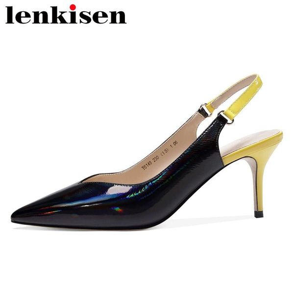 lenkisen 2021 summer shoes women genuine leather pointed toe high heels back strap young lady simple modern shallow sandals l48, Black
lenkisen 2021 summer shoes women genuine leather pointed toe high heels back strap young lady simple modern shallow sandals l48, Black