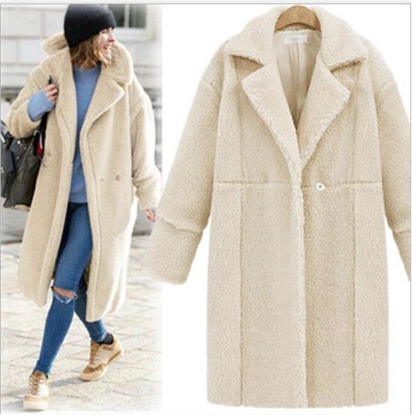 women jacket solid woolen zipper long sleeve loose plush coat elengant fashion outerwear women's wool & blends, Black
women jacket solid woolen zipper long sleeve loose plush coat elengant fashion outerwear women's wool & blends, Black