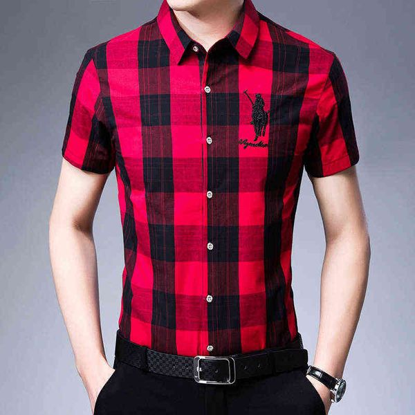 2021 summer plaid shirt men's short sleeve middle-aged dad's busins casual cotton shirt men's, White;black
2021 summer plaid shirt men's short sleeve middle-aged dad's busins casual cotton shirt men's, White;black