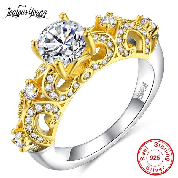 wedding rings fashion gold color crown engagement ring with cubic zircon white for women gift anillos mujer, Slivery;golden
wedding rings fashion gold color crown engagement ring with cubic zircon white for women gift anillos mujer, Slivery;golden