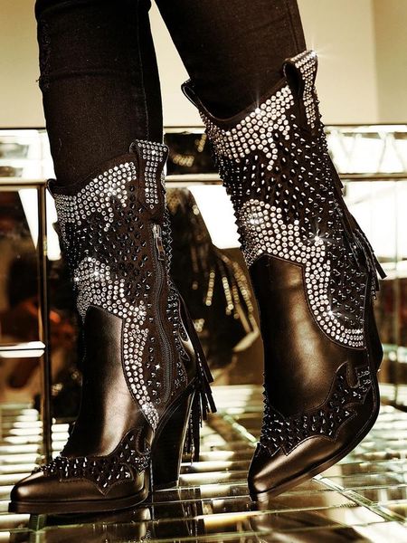 boots style black women's rhinestone over the knee winter crystal fringed cowboy with thick heels plus44
boots style black women's rhinestone over the knee winter crystal fringed cowboy with thick heels plus44