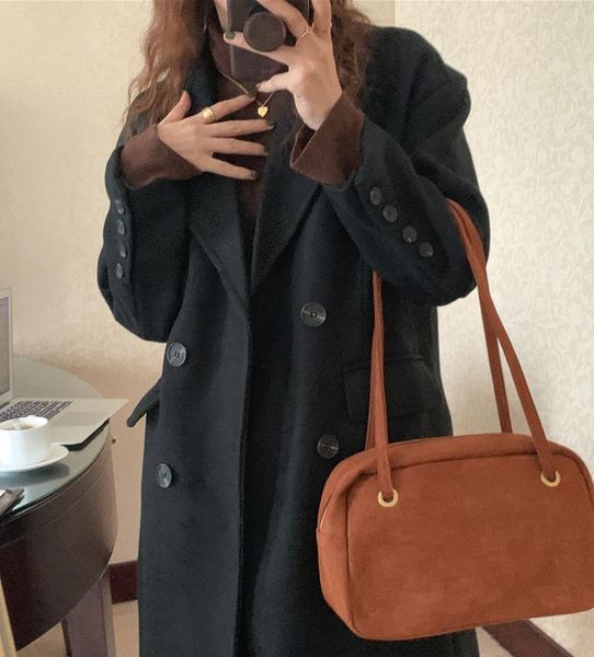 women's wool & blends vanovich temperament woolen coat for women winter 2022 ladies solid color fashion casual clothing, Black
women's wool & blends vanovich temperament woolen coat for women winter 2022 ladies solid color fashion casual clothing, Black