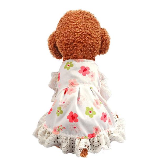 dog apparel cute print dress tutu skirt summer female girl puppy hoodie shirt clothes costume for yorkie chihuahua