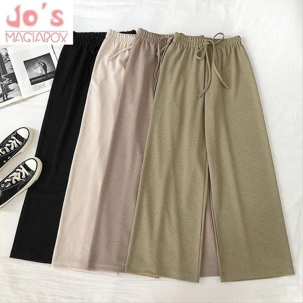 women's pants & capris spring korean women drawstring casual female elastic waist loose trousers vintage mujer high wide leg pantalones, Black;white
women's pants & capris spring korean women drawstring casual female elastic waist loose trousers vintage mujer high wide leg pantalones, Black;white