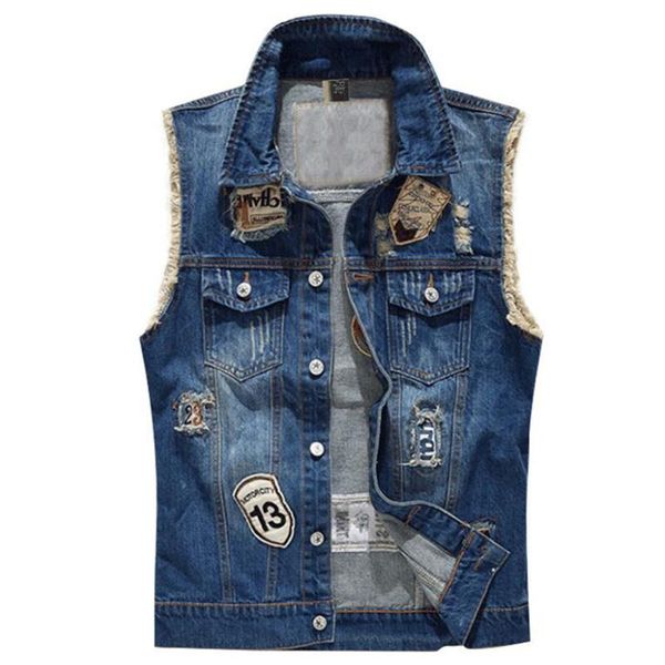 men's vests denim jeans vest men ripped sleeveless coat 2021 spring man streetwear waistcoat chao brand label jackets motorcycle mens, Black;white
men's vests denim jeans vest men ripped sleeveless coat 2021 spring man streetwear waistcoat chao brand label jackets motorcycle mens, Black;white