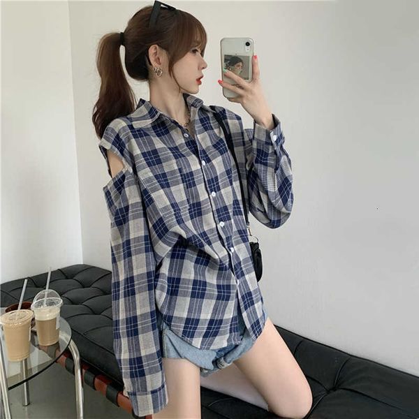 women's blouses & shirts cold shoulder long sleeve spring autumn women casual turn-down collar oversized button up plaid shir, White
women's blouses & shirts cold shoulder long sleeve spring autumn women casual turn-down collar oversized button up plaid shir, White