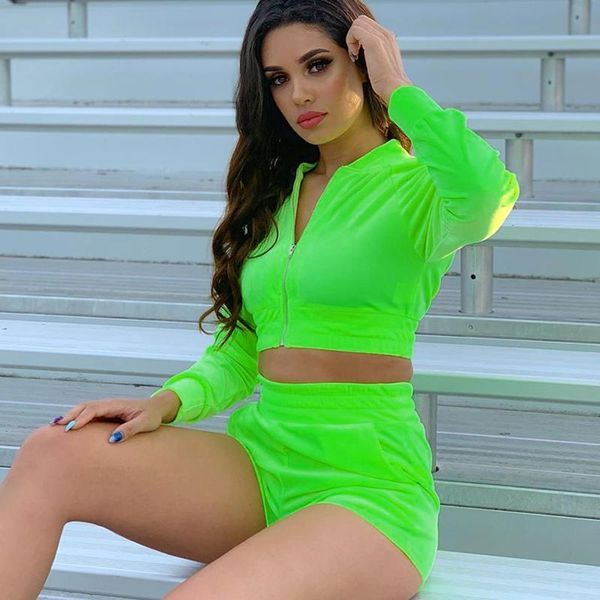two piece dress autumn women ladies pure sets zipper chic causal crop +high waist shorts purwe 2pcs trendy outfits, White
two piece dress autumn women ladies pure sets zipper chic causal crop +high waist shorts purwe 2pcs trendy outfits, White