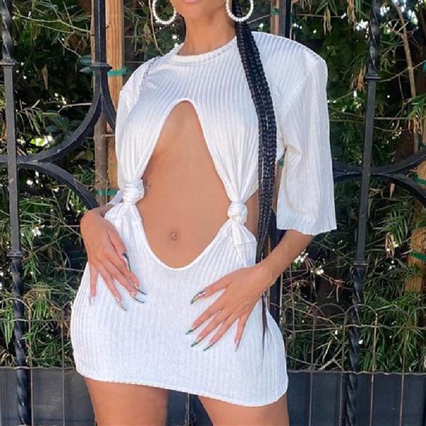 casual dresses women ladies hollow sheath dress solid color front knotted half-sleeve o-neck backless summer wild mini, Black;gray
casual dresses women ladies hollow sheath dress solid color front knotted half-sleeve o-neck backless summer wild mini, Black;gray