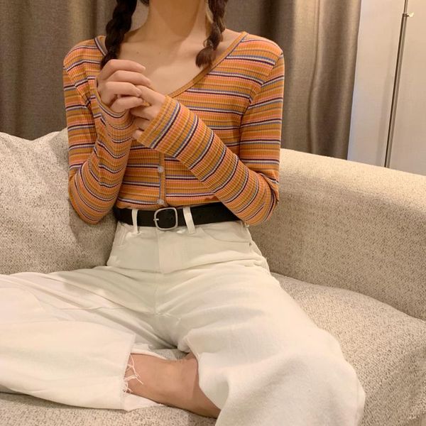 women's sweaters 2021 jumper cute kawaii thin v-neck striped sweater lady harajuku chic ins for women casual ulzzang, White;black
women's sweaters 2021 jumper cute kawaii thin v-neck striped sweater lady harajuku chic ins for women casual ulzzang, White;black