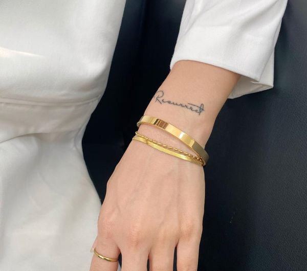 link, chain double layered stackable flat snake bracelet gold plated stainless steel cylindrical beads bracelets for women, Black
link, chain double layered stackable flat snake bracelet gold plated stainless steel cylindrical beads bracelets for women, Black