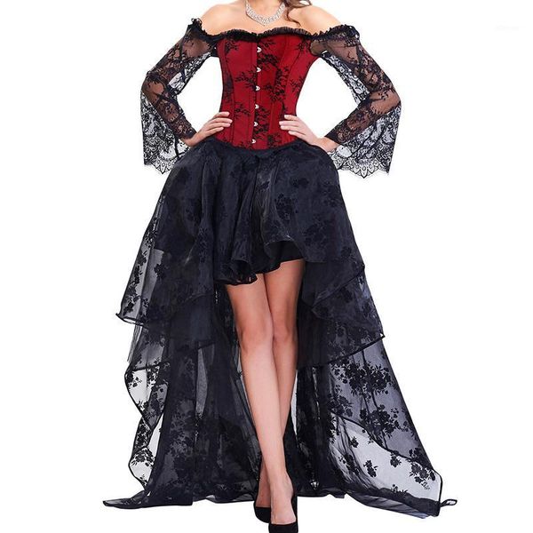 bustiers & corsets steampunk corset dress bustier gothic corselet women lace off shoulder floral party long dresses skirts set, Black;white
bustiers & corsets steampunk corset dress bustier gothic corselet women lace off shoulder floral party long dresses skirts set, Black;white