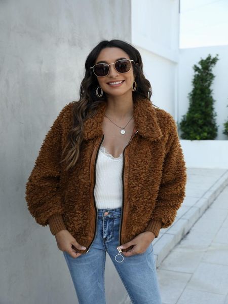 women's fur & faux winter fashion lamb wool coat jacket 2021 youth casual street elegant warm, Black
women's fur & faux winter fashion lamb wool coat jacket 2021 youth casual street elegant warm, Black
