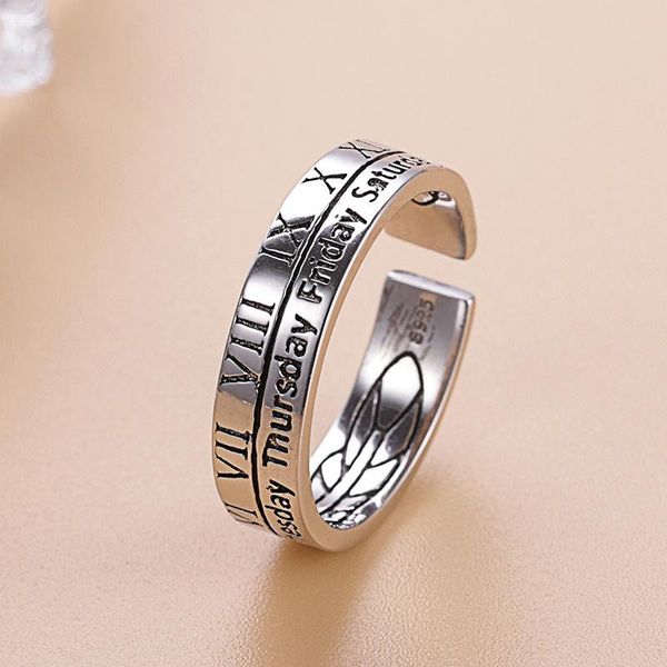 cluster rings women set 925 sterling silver roman numerals week tibetan resizable europe america, Golden;silver
cluster rings women set 925 sterling silver roman numerals week tibetan resizable europe america, Golden;silver