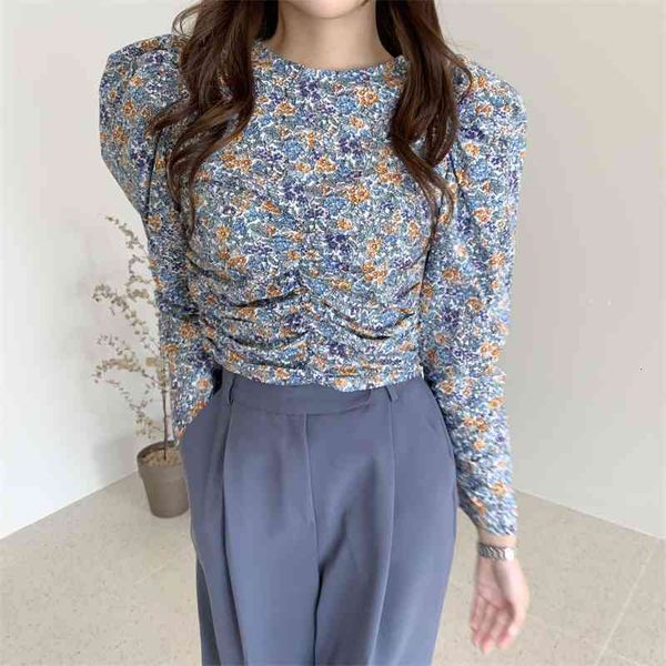 women's knits & tees sweet pleated florals puff sleeves stylish all match cute printed high waist new femme gentle chic fashion bl, White
women's knits & tees sweet pleated florals puff sleeves stylish all match cute printed high waist new femme gentle chic fashion bl, White
