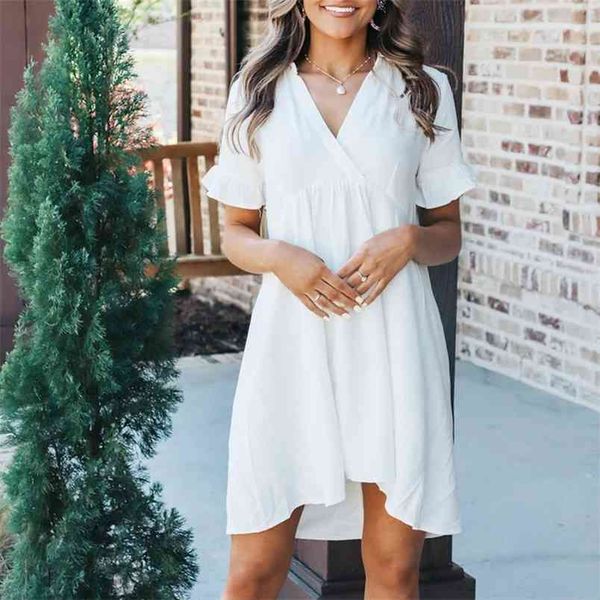 casual loose ruffle white mini summer dress for woman fashion v neck butterfly short sleeve irregular shirt dresses vestido 210522, Black;gray
casual loose ruffle white mini summer dress for woman fashion v neck butterfly short sleeve irregular shirt dresses vestido 210522, Black;gray