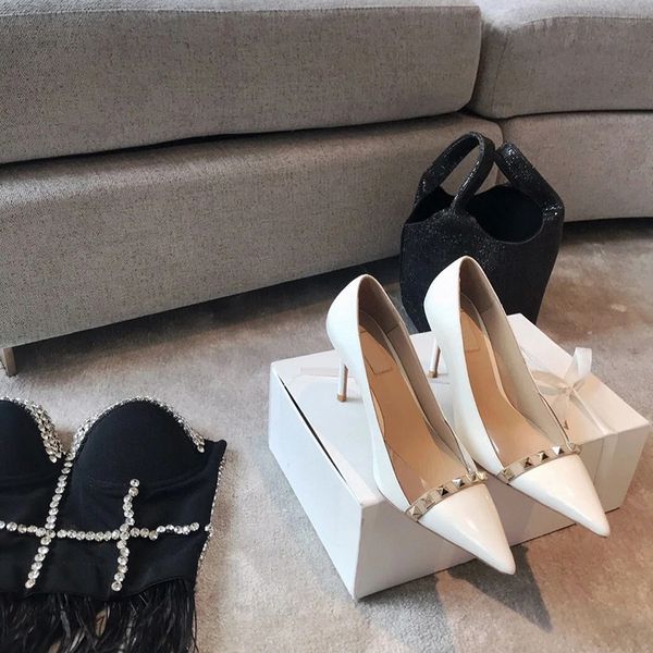 luxury dress shoes v family's spring 2021 pointed rivet high women's thin heels temperament liuding white single sho, Black
luxury dress shoes v family's spring 2021 pointed rivet high women's thin heels temperament liuding white single sho, Black