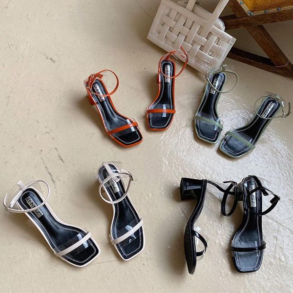 fairy chunky high heels clear sandals women buckle open toe flipflops square patchwork transparent gladiator sandalias femme, Black
fairy chunky high heels clear sandals women buckle open toe flipflops square patchwork transparent gladiator sandalias femme, Black