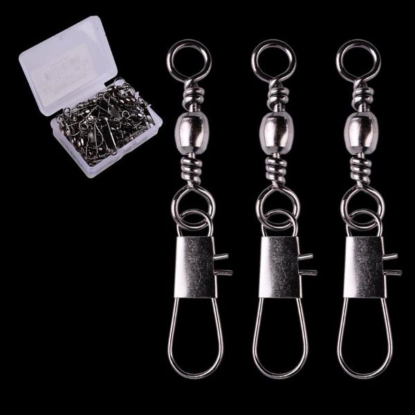 fishing hooks 50pcs/ box stainless steel connector pin bearing rolling swivel snap 3/0#-14# pins fishhook tackle accessories
fishing hooks 50pcs/ box stainless steel connector pin bearing rolling swivel snap 3/0#-14# pins fishhook tackle accessories