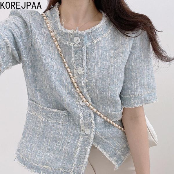women's jackets korejpaa women 2021 summer korean fashion elegant o neck hair side single breasted loose double pocket small coat top, Black;brown
women's jackets korejpaa women 2021 summer korean fashion elegant o neck hair side single breasted loose double pocket small coat top, Black;brown