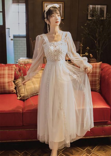 casual dresses white lace fairy dress retro embroidery floral flare sleeve square collar vintage princess for slim women birthday party, Black;gray
casual dresses white lace fairy dress retro embroidery floral flare sleeve square collar vintage princess for slim women birthday party, Black;gray