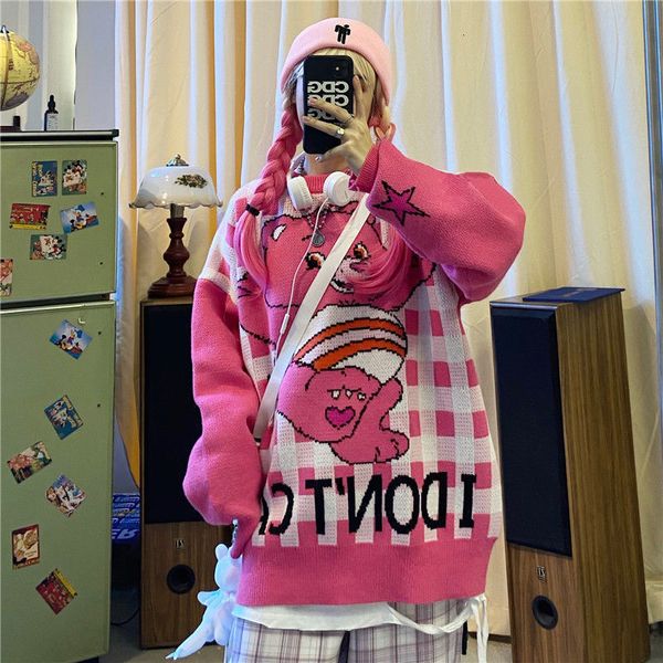 women's sweaters vintage knitted sweater harajuku, winter casual for women, kawaii, bear design, slacker print, street, pink, blue plus, White;black
women's sweaters vintage knitted sweater harajuku, winter casual for women, kawaii, bear design, slacker print, street, pink, blue plus, White;black