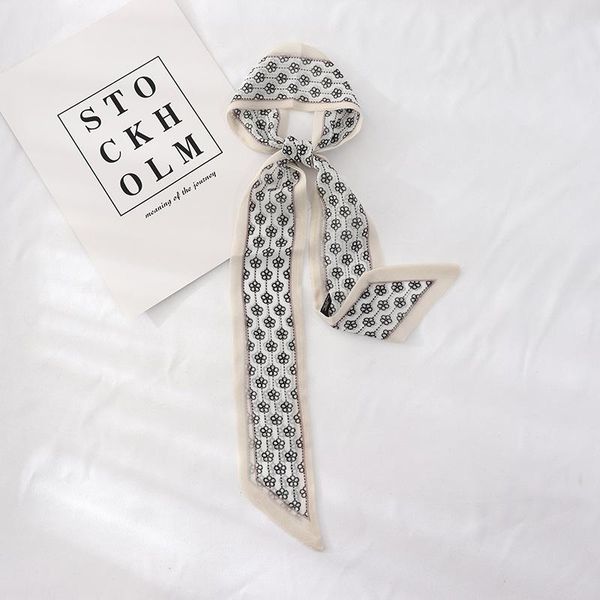 scarves 2021 summer silk fashion cute floral ribbon multi-purpose headband belt for women, Blue;gray
scarves 2021 summer silk fashion cute floral ribbon multi-purpose headband belt for women, Blue;gray