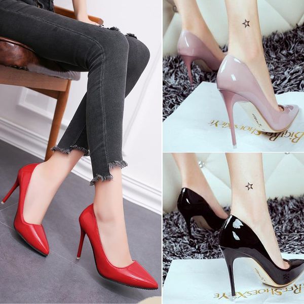 dress shoes pointed stiletto high heels women 2021 spring and autumn wedding pumps shallow patent leather ol professional single, Black
dress shoes pointed stiletto high heels women 2021 spring and autumn wedding pumps shallow patent leather ol professional single, Black