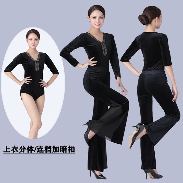 autumn and winter golden velvet body etiquette training clothes women's even file suit new dance practice show, Gray
autumn and winter golden velvet body etiquette training clothes women's even file suit new dance practice show, Gray
