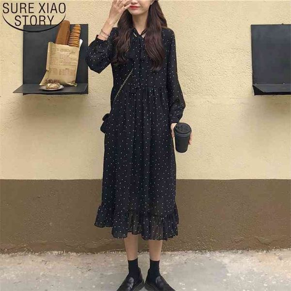 vintage loose long dress polka dots print chiffon women lace-up sleeve female a-line vestidos femme autumn 10860 210506, Black;gray
vintage loose long dress polka dots print chiffon women lace-up sleeve female a-line vestidos femme autumn 10860 210506, Black;gray