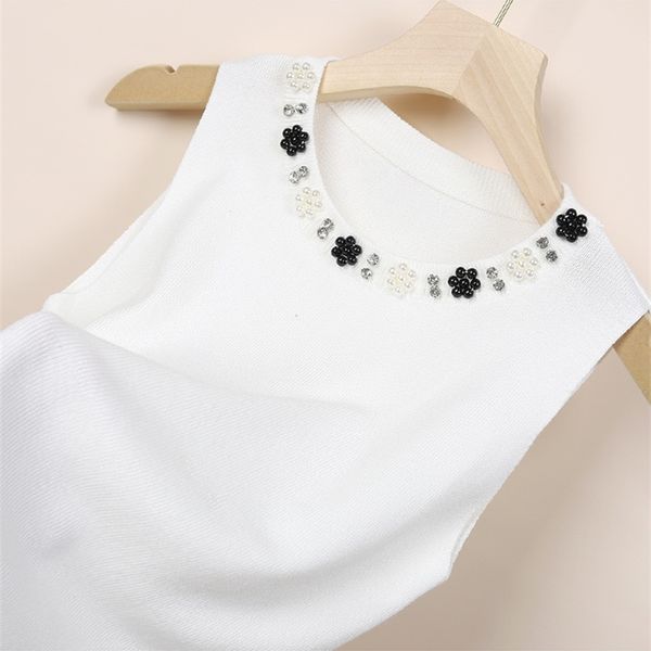 pearls floral white knitted tank women summer elegant modis o-neck sleeveless black 210319
pearls floral white knitted tank women summer elegant modis o-neck sleeveless black 210319