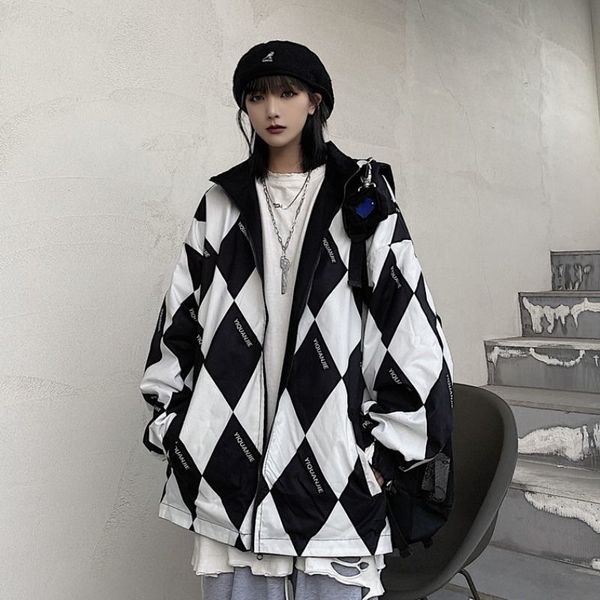 women's jackets spring jacket bomber new korean geometry print harajuku style fashion loose casual coat oversized clothing r6, Black;brown
women's jackets spring jacket bomber new korean geometry print harajuku style fashion loose casual coat oversized clothing r6, Black;brown