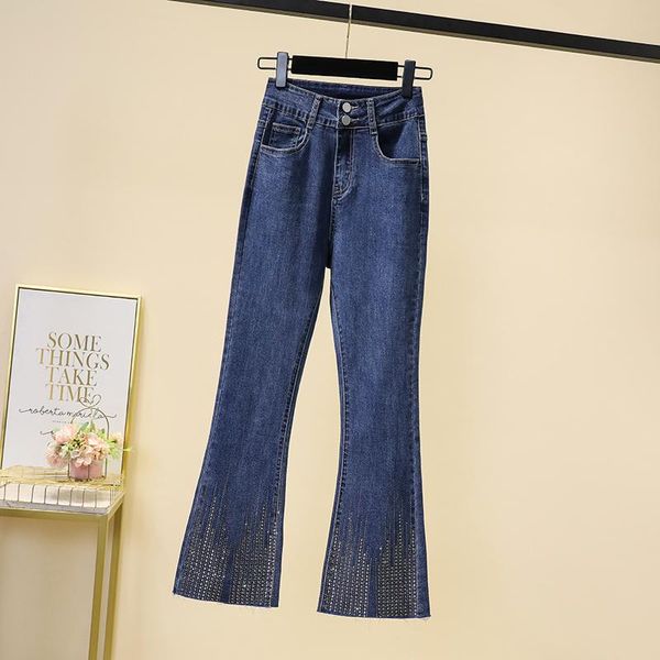 women's jeans stretch drilling plus large size oversize korean vintage clothes high waist trousers fashion pants for girls, Blue
women's jeans stretch drilling plus large size oversize korean vintage clothes high waist trousers fashion pants for girls, Blue