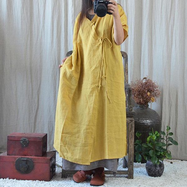 casual dresses johnature women vintage cotton linen belt solid color v-neck short sleeve autumn robes 2021 button female chinese dress, Black;gray
casual dresses johnature women vintage cotton linen belt solid color v-neck short sleeve autumn robes 2021 button female chinese dress, Black;gray