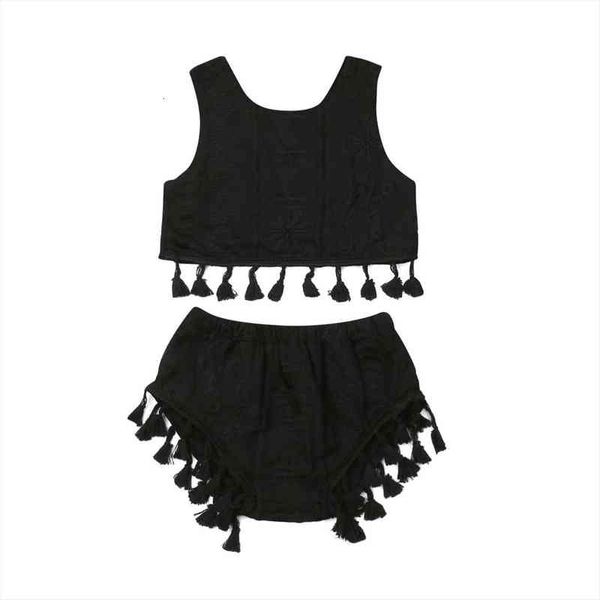 1-7y toddler kid baby girl tassel clothes sets black sleeveless crop short pants outfit set, White
1-7y toddler kid baby girl tassel clothes sets black sleeveless crop short pants outfit set, White