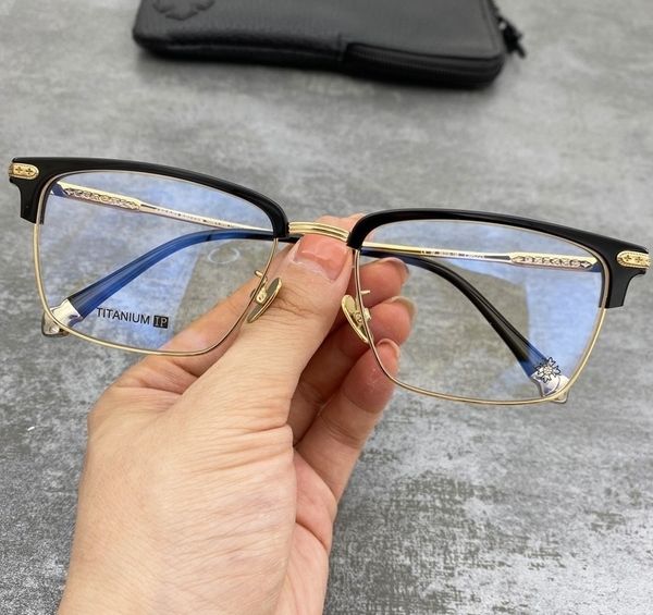 crosin glasses plate half eyebrow frame wide face men's pure titanium ultra light myopia lens, White;black
crosin glasses plate half eyebrow frame wide face men's pure titanium ultra light myopia lens, White;black