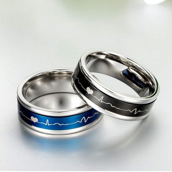 wedding rings men women black blue rotatable spinner ring couple stainless steel jewelry ecg heart beat love, Slivery;golden
wedding rings men women black blue rotatable spinner ring couple stainless steel jewelry ecg heart beat love, Slivery;golden