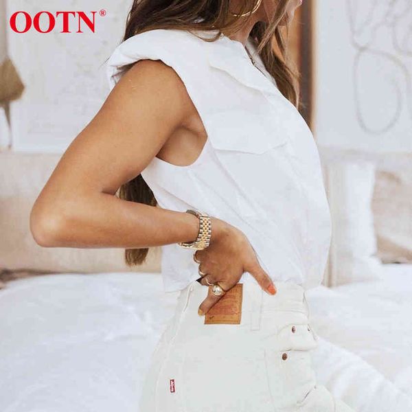 ootn stand collar summer sleeveless shirts office ladies white womens and blouses 2021 fashion chic padded shoulder top
ootn stand collar summer sleeveless shirts office ladies white womens and blouses 2021 fashion chic padded shoulder top