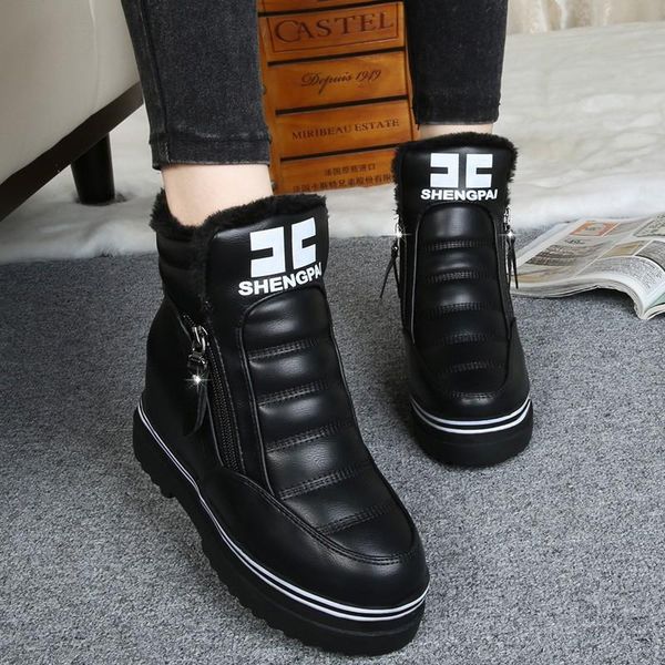 boots women's winter autumn casual high-warm cotton shoes and velvet thickening student thick sole c598, Black
boots women's winter autumn casual high-warm cotton shoes and velvet thickening student thick sole c598, Black