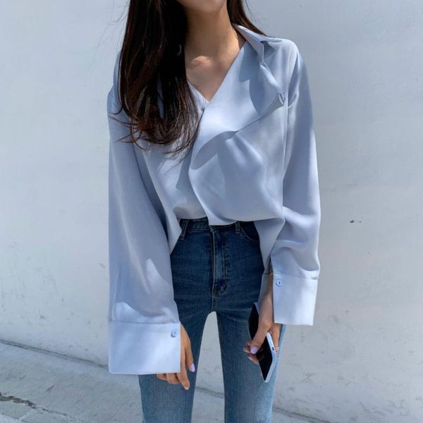 women's blouses & shirts chic blue v neck shirt sleeve blouse office ladies loose ruffles white solid korean style
women's blouses & shirts chic blue v neck shirt sleeve blouse office ladies loose ruffles white solid korean style