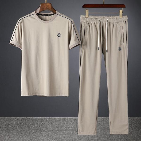 men's tracksuits summer ultra thin silk smooth four side elastic two piece suit comfortable and breathable short sleeve leisure sport, Gray
men's tracksuits summer ultra thin silk smooth four side elastic two piece suit comfortable and breathable short sleeve leisure sport, Gray